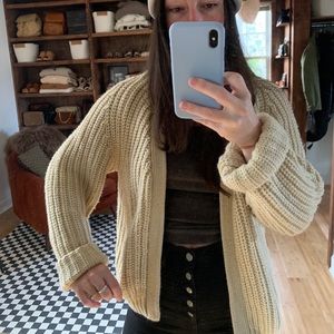 Cream colored knit cropped cardigan